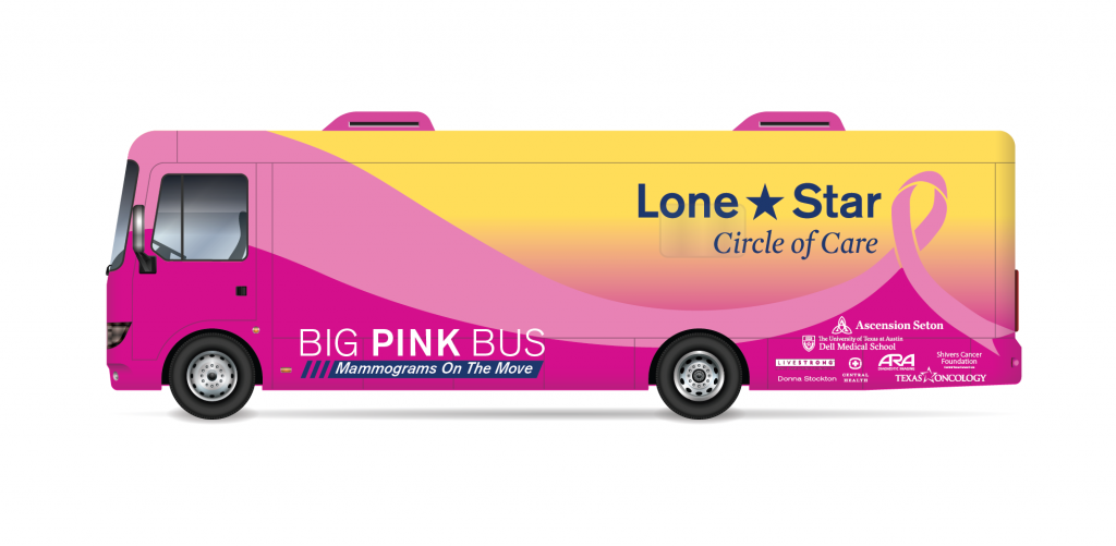 Big Pink Bus Wrap for Mobile Mammography Services